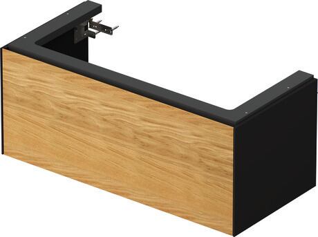 Vanity unit wall-mounted, WT42420H558 Front: Natural oak Matt, Solid wood, Corpus: Graphite Satin Matt, Lacquer