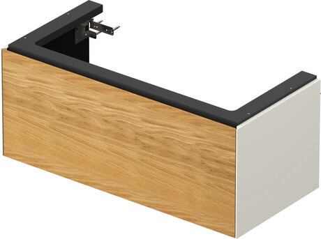 Vanity unit wall-mounted, WT42420H5H4 Front: Natural oak Matt, Solid wood, Corpus: Nordic white High Gloss, Lacquer