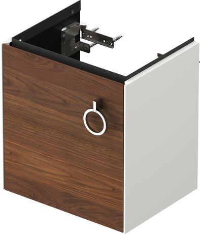 Vanity unit wall-mounted, WT4250L7736 Front: American walnut Matt, Solid wood, Corpus: White Satin Matt, Lacquer