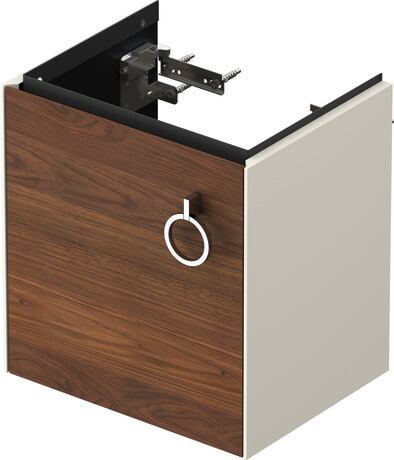 Vanity unit wall-mounted, WT4250L7739 Front: American walnut Matt, Solid wood, Corpus: Nordic white Satin Matt, Lacquer