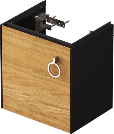 Vanity unit wall-mounted, WT4250LH558 Front: Natural Oak solid Matt, Solid wood, Corpus: Graphite Satin Matt, Lacquer