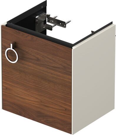 Vanity unit wall-mounted, WT4250R7739 Front: American walnut Matt, Solid wood, Corpus: Nordic white Satin Matt, Lacquer