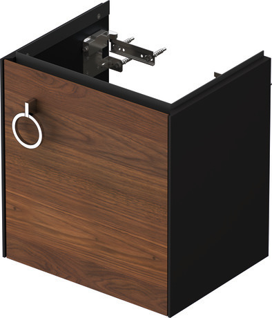 Vanity unit wall-mounted, WT4250R7758 Front: American walnut Matt, Solid wood, Corpus: Graphite Satin Matt, Lacquer