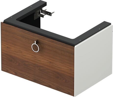 Vanity unit wall-mounted, WT425107736 Front: American walnut Matt, Solid wood, Corpus: White Satin Matt, Lacquer