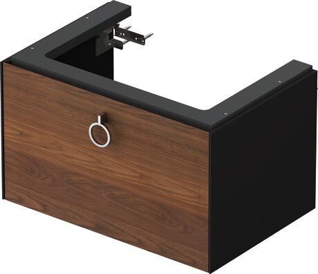 Vanity unit wall-mounted, WT425107758 Front: American walnut Matt, Solid wood, Corpus: Graphite Satin Matt, Lacquer