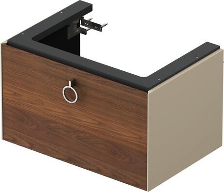 Vanity unit wall-mounted, WT425107760 Front: American walnut Matt, Solid wood, Corpus: taupe Satin Matt, Lacquer