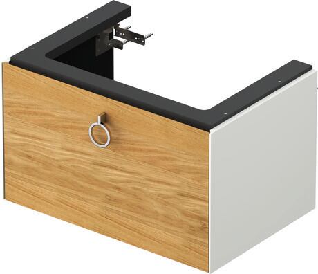 Vanity unit wall-mounted, WT42510H536 Front: Natural oak Matt, Solid wood, Corpus: White Satin Matt, Lacquer