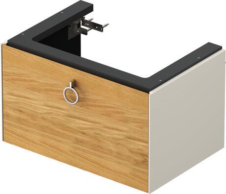 Vanity unit wall-mounted, WT42510H539 Front: Natural oak Matt, Solid wood, Corpus: Nordic white Satin Matt, Lacquer