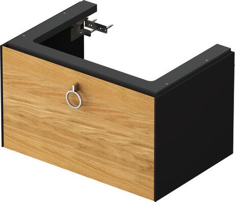 Vanity unit wall-mounted, WT42510H558 Front: Natural oak Matt, Solid wood, Corpus: Graphite Satin Matt, Lacquer