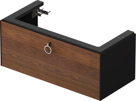 Vanity unit wall-mounted, WT425207758 Front: American walnut Matt, Solid wood, Corpus: Graphite Satin Matt, Lacquer