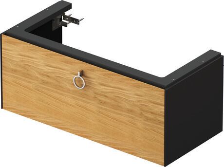 Vanity unit wall-mounted, WT42520H5H1 Front: Natural oak Matt, Solid wood, Corpus: Graphite High Gloss, Lacquer