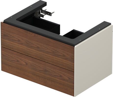 Vanity unit wall-mounted, WT434107739 Front: American walnut Matt, Solid wood, Corpus: Nordic white Satin Matt, Lacquer