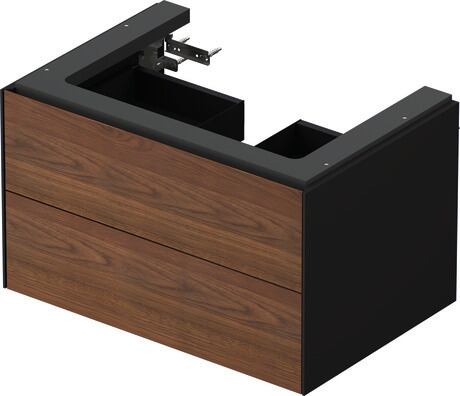 Vanity unit wall-mounted, WT434107758 Front: American walnut Matt, Solid wood, Corpus: Graphite Satin Matt, Lacquer