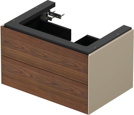 Vanity unit wall-mounted, WT434107760 Front: American walnut Matt, Solid wood, Corpus: taupe Satin Matt, Lacquer