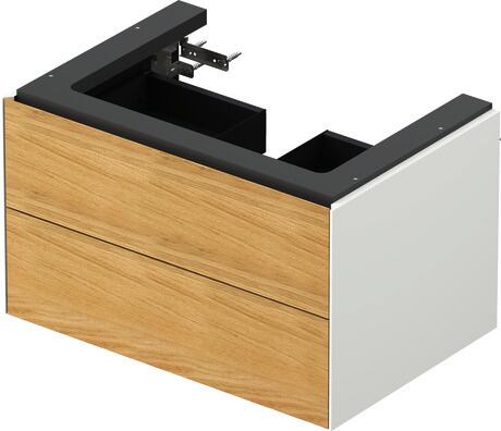 Vanity unit wall-mounted, WT43410H536 Front: Natural Oak solid Matt, Solid wood, Corpus: White Satin Matt, Lacquer