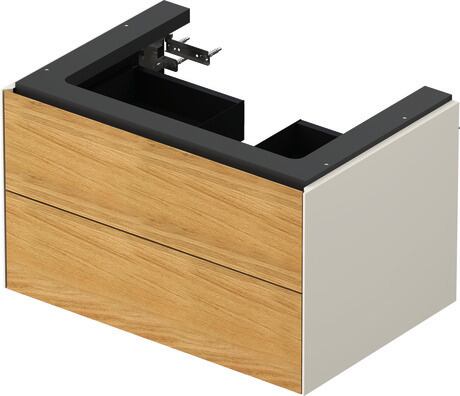 Vanity unit wall-mounted, WT43410H539 Front: Natural Oak solid Matt, Solid wood, Corpus: Nordic white Satin Matt, Lacquer