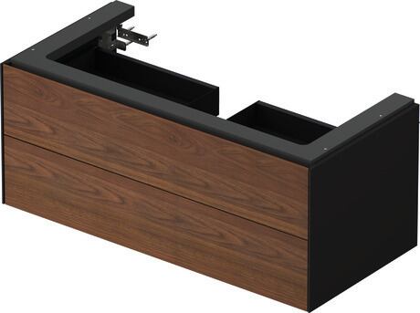 Vanity unit wall-mounted, WT434207758 Front: American walnut Matt, Solid wood, Corpus: Graphite Satin Matt, Lacquer