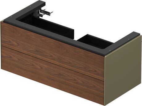 Vanity unit wall-mounted, WT4342077H2 Front: American walnut Matt, Solid wood, Corpus: Stone grey High Gloss, Lacquer