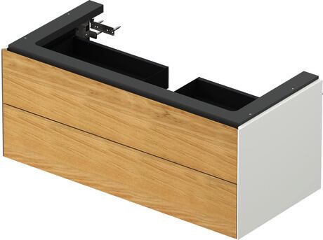 Vanity unit wall-mounted, WT43420H536 Front: Natural Oak solid Matt, Solid wood, Corpus: White Satin Matt, Lacquer