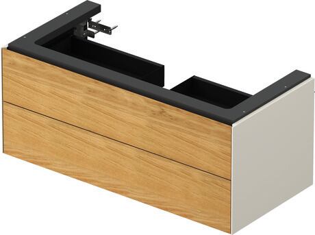 Vanity unit wall-mounted, WT43420H539 Front: Natural Oak solid Matt, Solid wood, Corpus: Nordic white Satin Matt, Lacquer