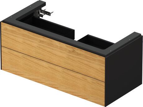 Vanity unit wall-mounted, WT43420H5H1 Front: Natural Oak solid Matt, Solid wood, Corpus: Graphite High Gloss, Lacquer