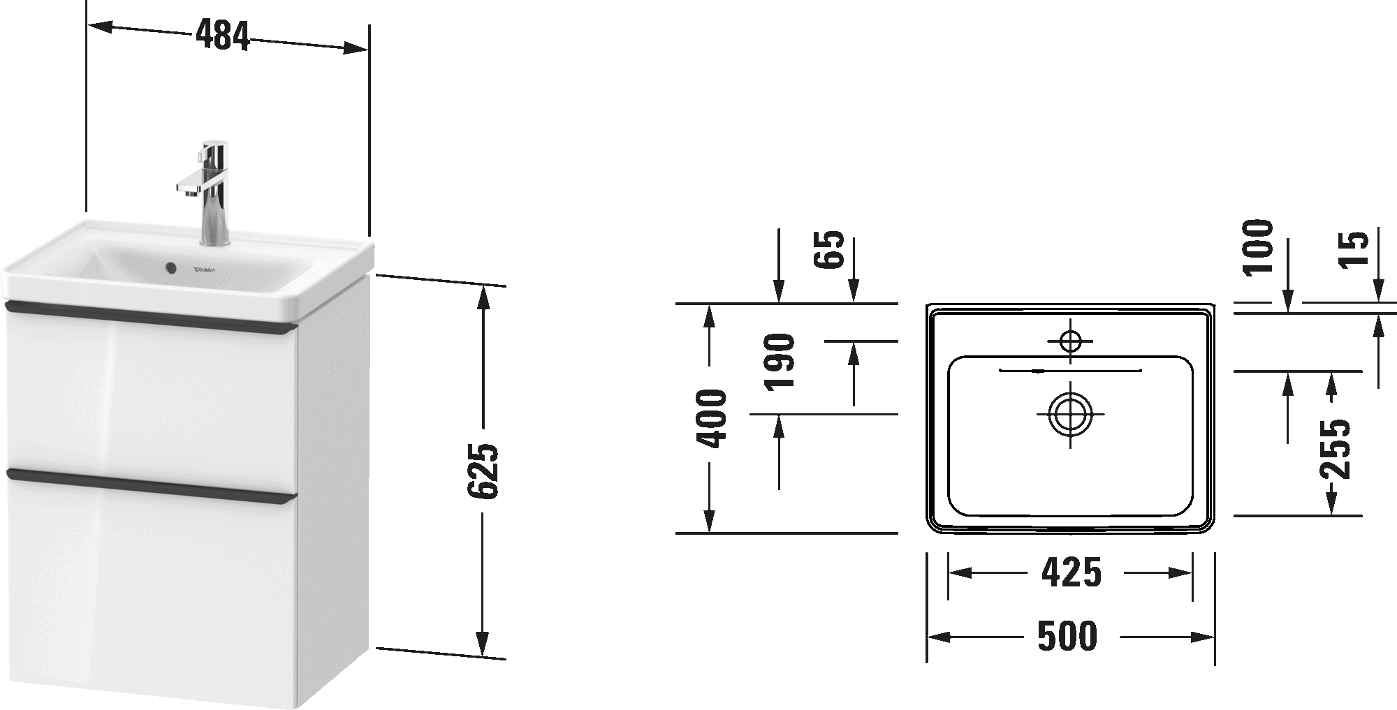 Furniture washbasin with vanity unit, DE0146