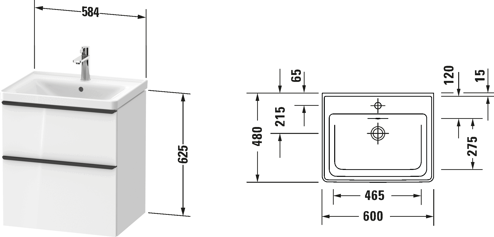 Furniture washbasin with vanity unit, DE0147