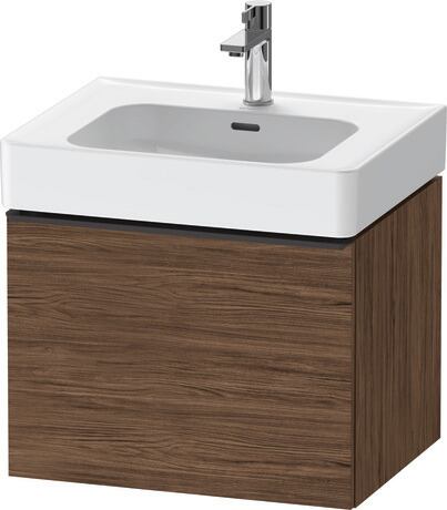 Vanity unit wall-mounted, DE42760BD210000 Walnut dark Matt, Decor, Handle Diamond black