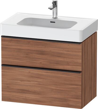 Vanity unit wall-mounted, DE43770BD790000 Walnut Matt, Decor, Handle Diamond black