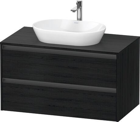 Console vanity unit wall-mounted, K24896016160000 Black oak Matt, Decor