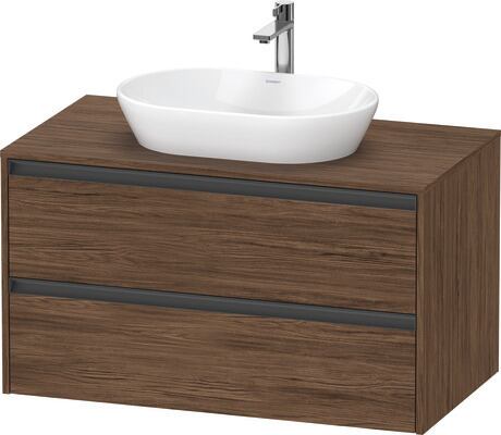 Console vanity unit wall-mounted, K24896021210000 Walnut dark Matt, Decor