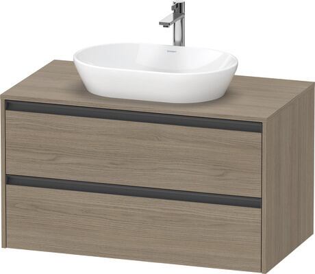 Console vanity unit wall-mounted, K24896035350000 Oak terra Matt, Decor