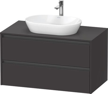 Console vanity unit wall-mounted, K24896080800000 Graphite Super Matt, Decor