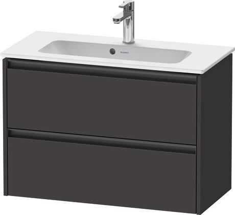 Vanity unit wall-mounted, K25256080800000 Graphite Super Matt, Decor