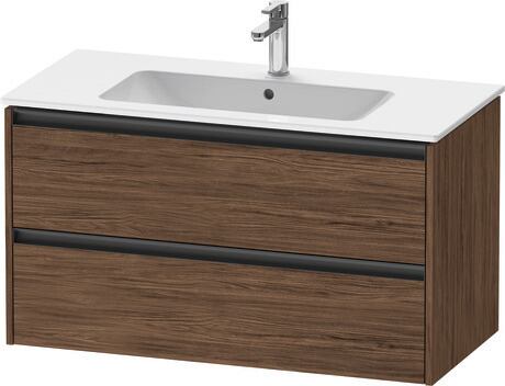 Vanity unit wall-mounted, K25264021210000 Walnut dark Matt, Decor