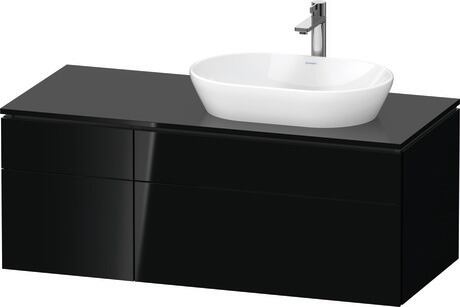 Console vanity unit wall-mounted, LC4874040400000 Black High Gloss, Lacquer