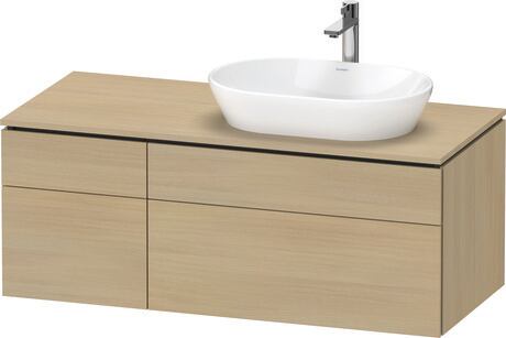 Console vanity unit wall-mounted, LC4874071710000 Mediterranean oak Matt, Real wood veneer