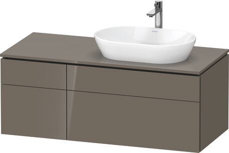 Console vanity unit wall-mounted, LC4874089890000 Flannel Grey High Gloss, Lacquer