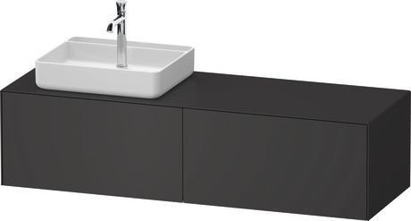 Console vanity unit wall-mounted, WT4864L58587010 Graphite Satin Matt, Lacquer, Interior lighting: Integrated