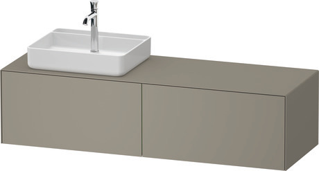 Console vanity unit wall-mounted, WT4864L92927010 Stone grey Satin Matt, Lacquer, Interior lighting: Integrated