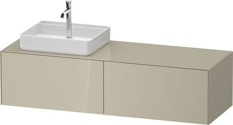 Console vanity unit wall-mounted, WT4864LH3H37010 taupe High Gloss, Lacquer, Interior lighting: Integrated