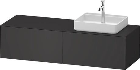 Console vanity unit wall-mounted, WT4864R58587010 Graphite Satin Matt, Lacquer, Interior lighting: Integrated