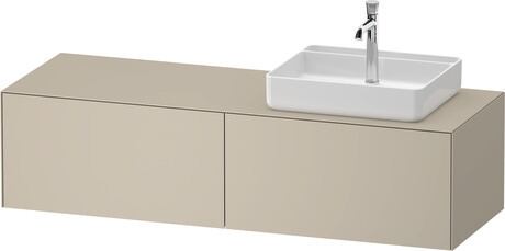 Console vanity unit wall-mounted, WT4864R60607010 taupe Satin Matt, Lacquer, Interior lighting: Integrated