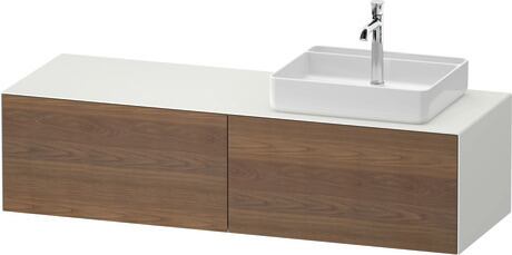 Console vanity unit wall-mounted, WT4864R77367010 Front: American walnut Matt, Solid wood, Corpus: White Satin Matt, Lacquer, Console: White Satin Matt, Lacquer, Interior lighting: Integrated