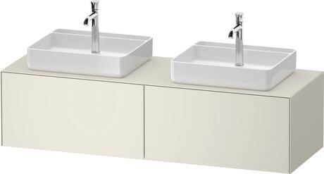 Console vanity unit wall-mounted, WT4865B39397010 Nordic white Satin Matt, Lacquer, Interior lighting: Integrated