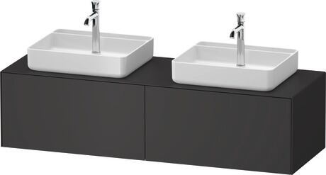 Console vanity unit wall-mounted, WT4865B58587010 Graphite Satin Matt, Lacquer, Interior lighting: Integrated