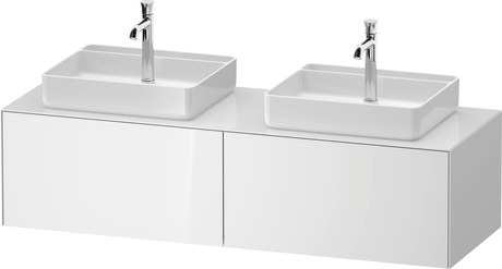 Console vanity unit wall-mounted, WT4865B85857010 White High Gloss, Lacquer, Interior lighting: Integrated