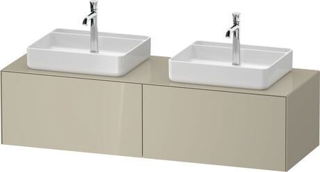 Console vanity unit wall-mounted, WT4865BH3H37010 taupe High Gloss, Lacquer, Interior lighting: Integrated