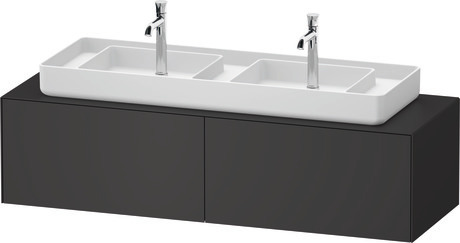 Console vanity unit wall-mounted, WT4866058580000 Graphite Satin Matt, Lacquer