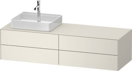 Console vanity unit wall-mounted, WT4867L39397010 Nordic white Satin Matt, Lacquer, Interior lighting: Integrated